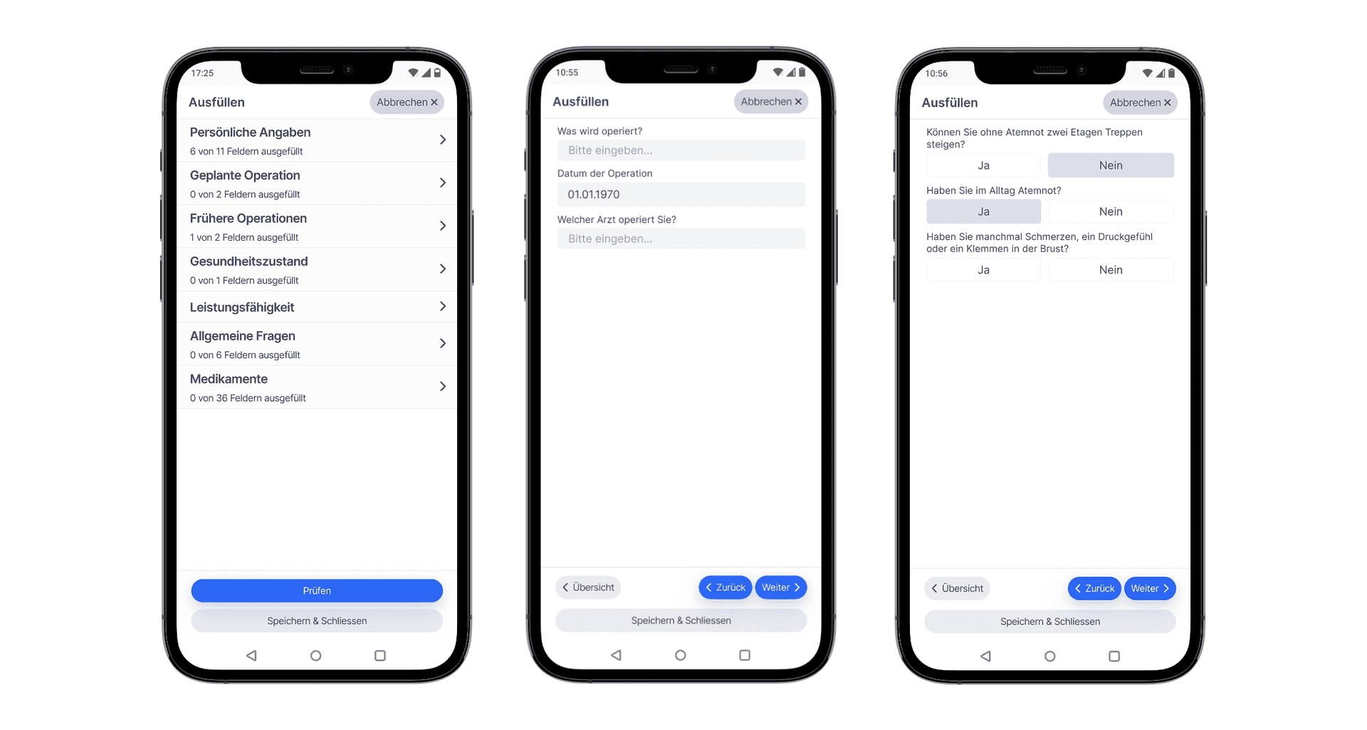 Patientenportal | ANA-Cockpit Fragenbogen